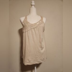 Adrienne Vittadini Beige Cotton Top